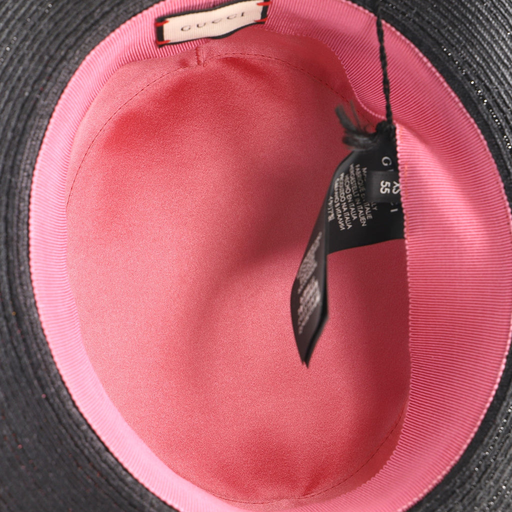 Papier Wide Brim Hat Straw with Scarf Ribbon Medium