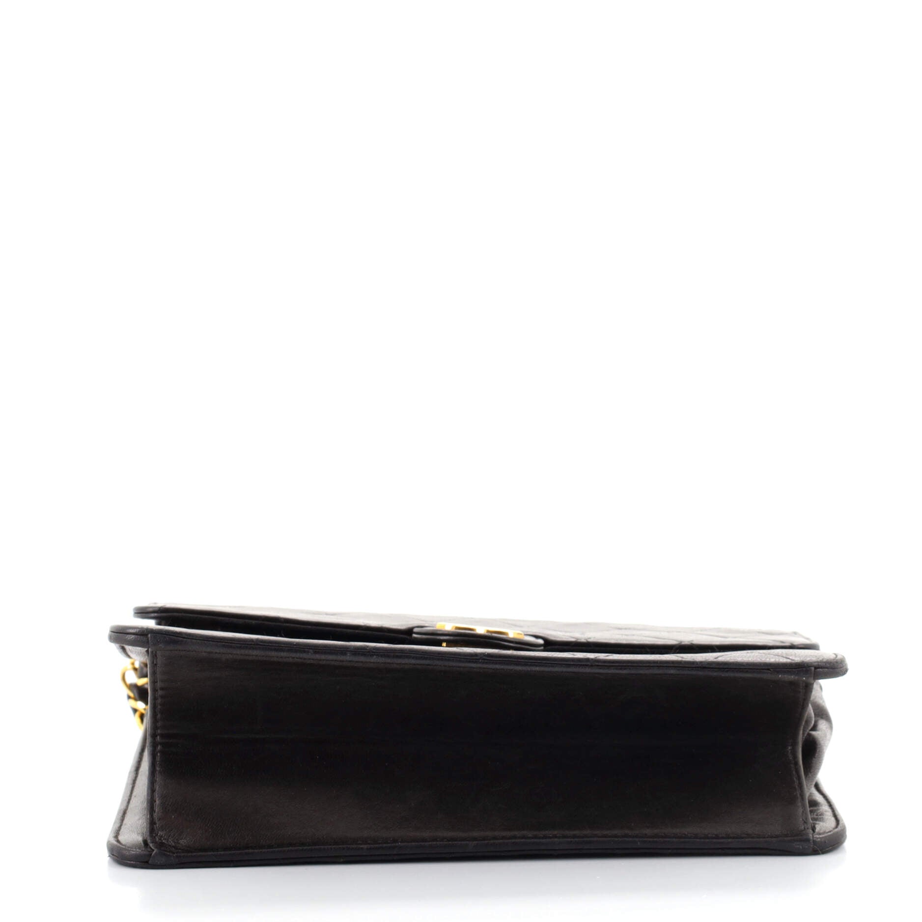 Vintage Clutch with Chain Quilted Leather Small