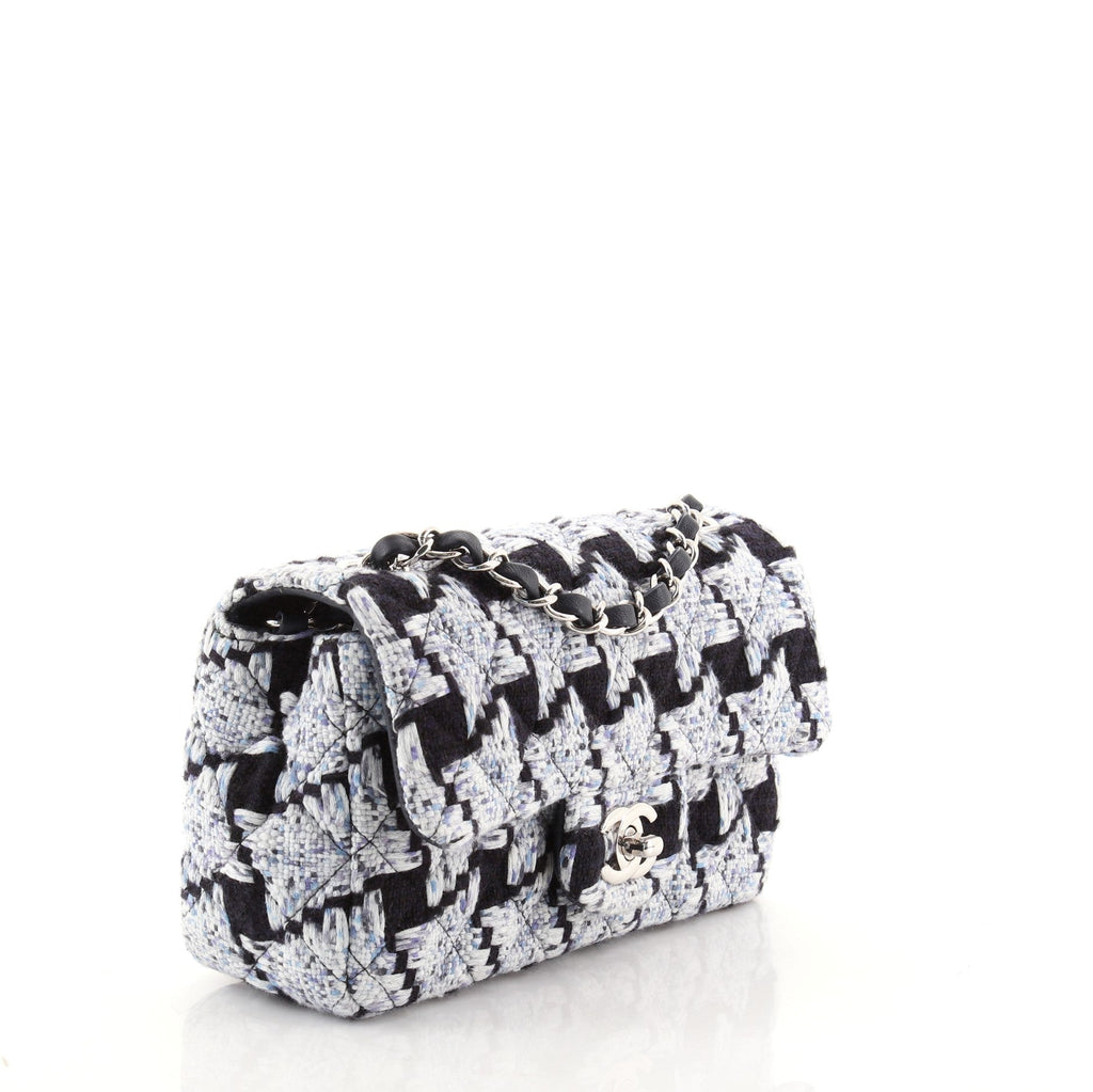 Classic Single Flap Bag Quilted Houndstooth Tweed Mini