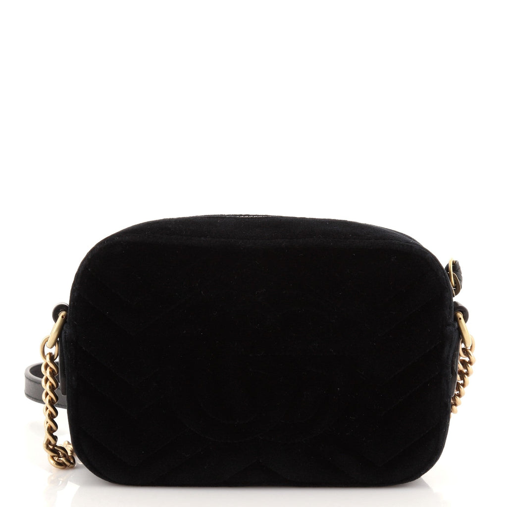 GG Marmont Shoulder Bag Crystal Embellished Matelasse Velvet Mini
