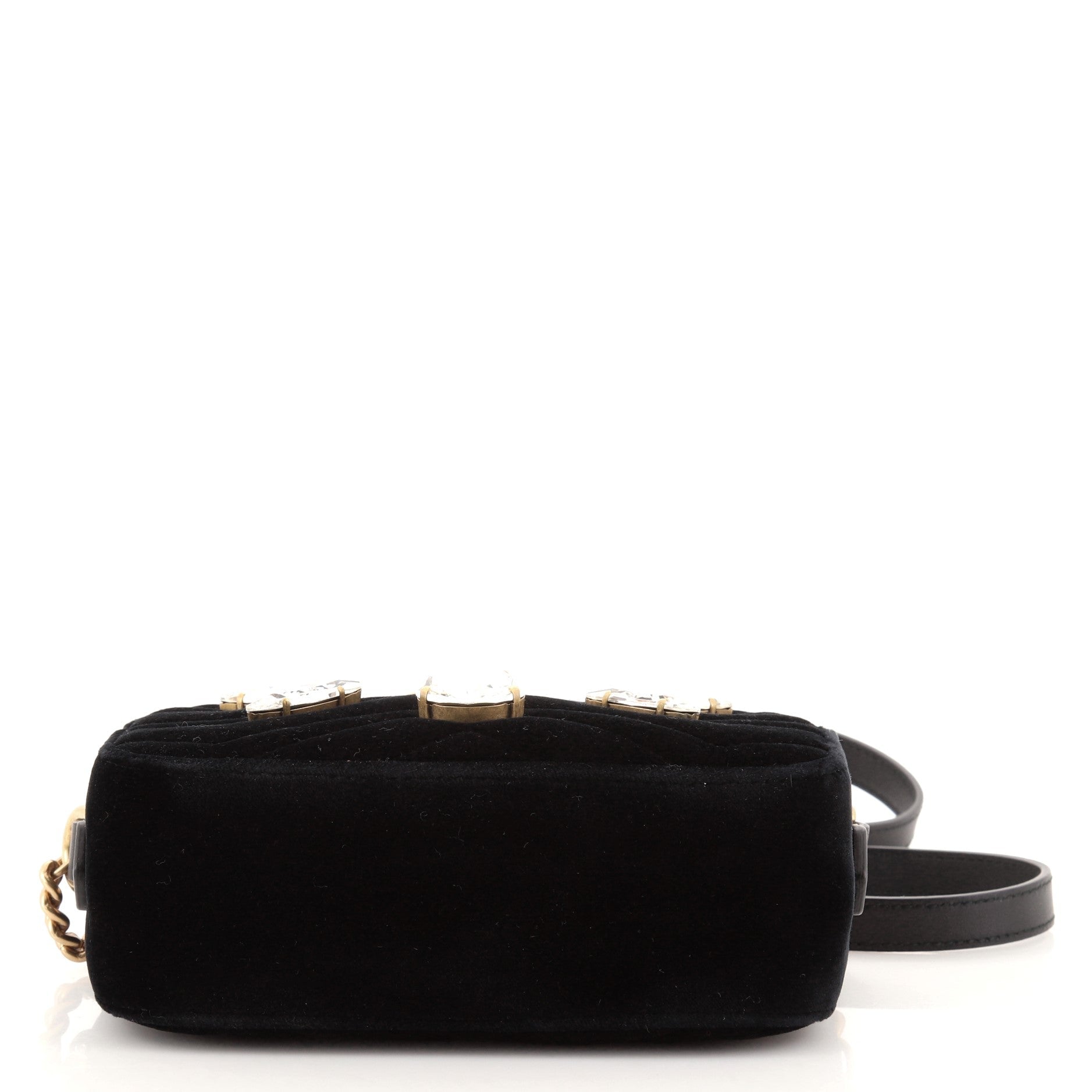 GG Marmont Shoulder Bag Crystal Embellished Matelasse Velvet Mini