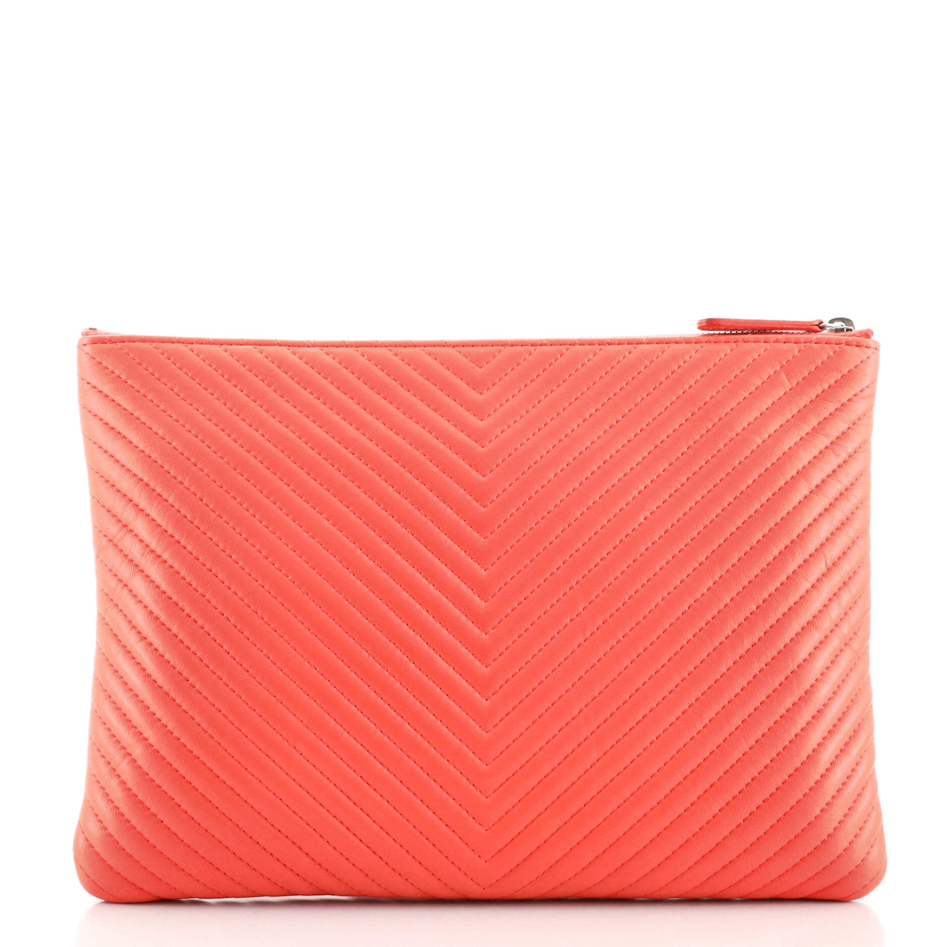 O Case Clutch Chevron Lambskin Medium