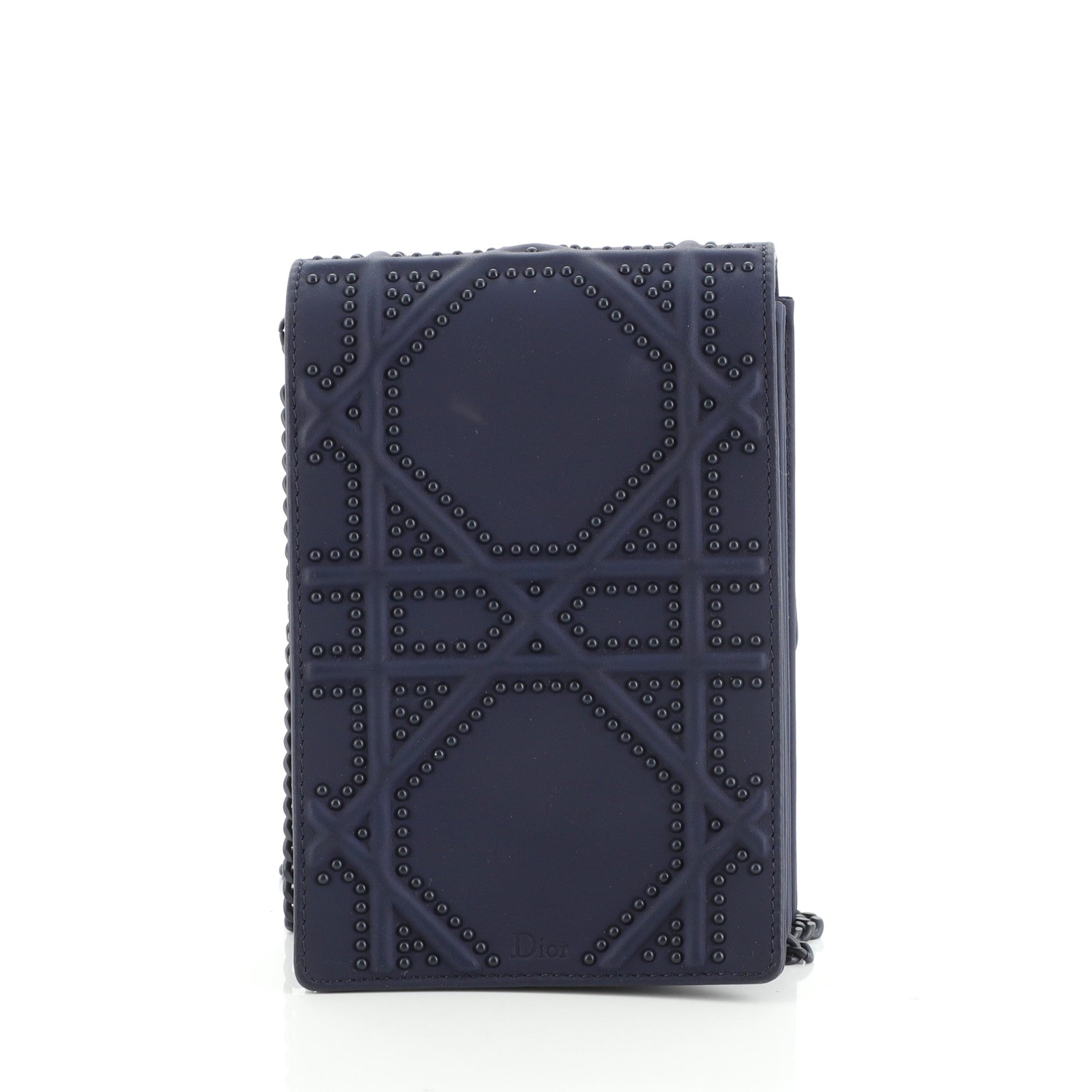 Diorama Vertical Clutch on Chain Studded Leather