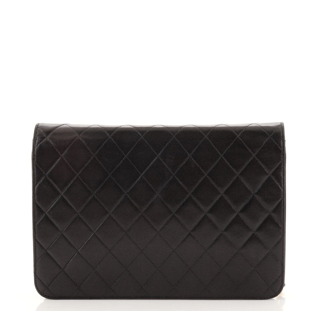 Vintage Clutch with Chain Quilted Leather Medium