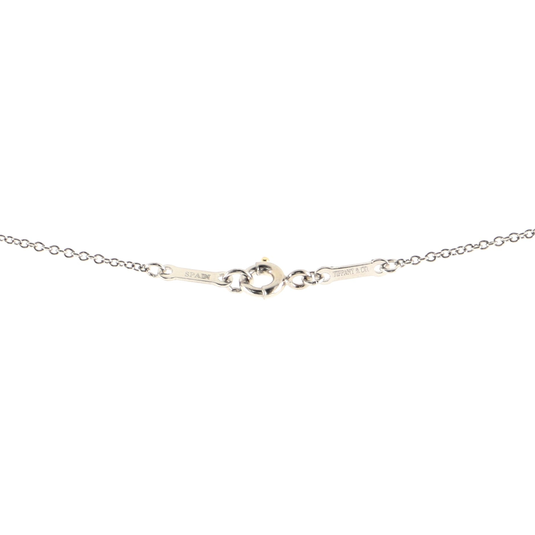 Elsa Peretti Bean Pendant Necklace Platinum with Diamonds