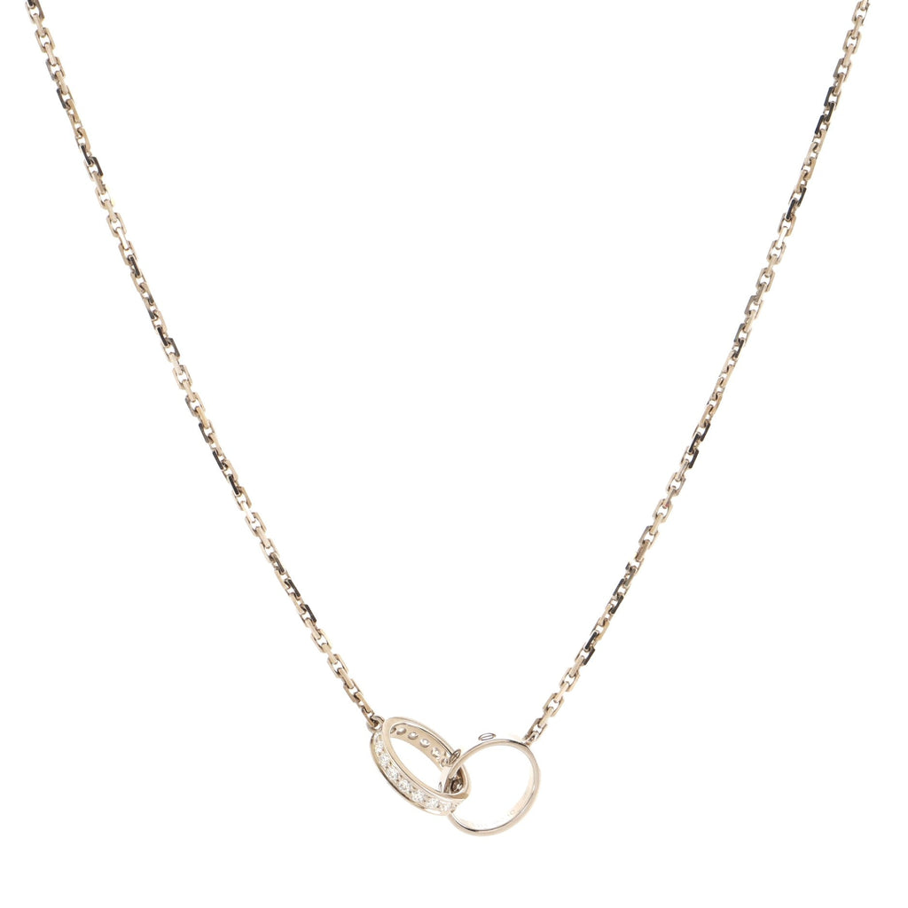 Love Interlocking Necklace 18K White Gold and Diamonds