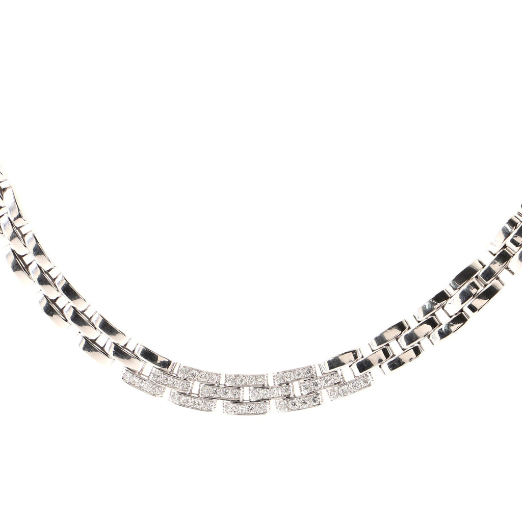 Maillon Panthere Necklace 18K White Gold with Diamonds