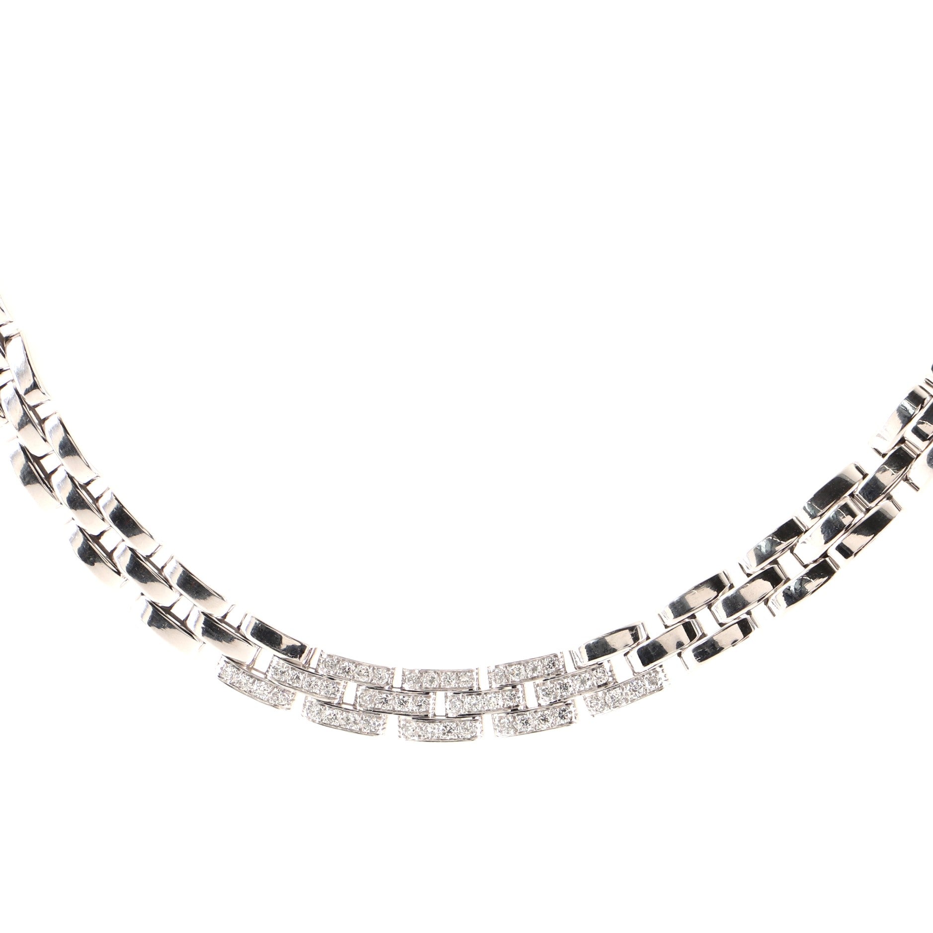 Maillon Panthere Necklace 18K White Gold with Diamonds