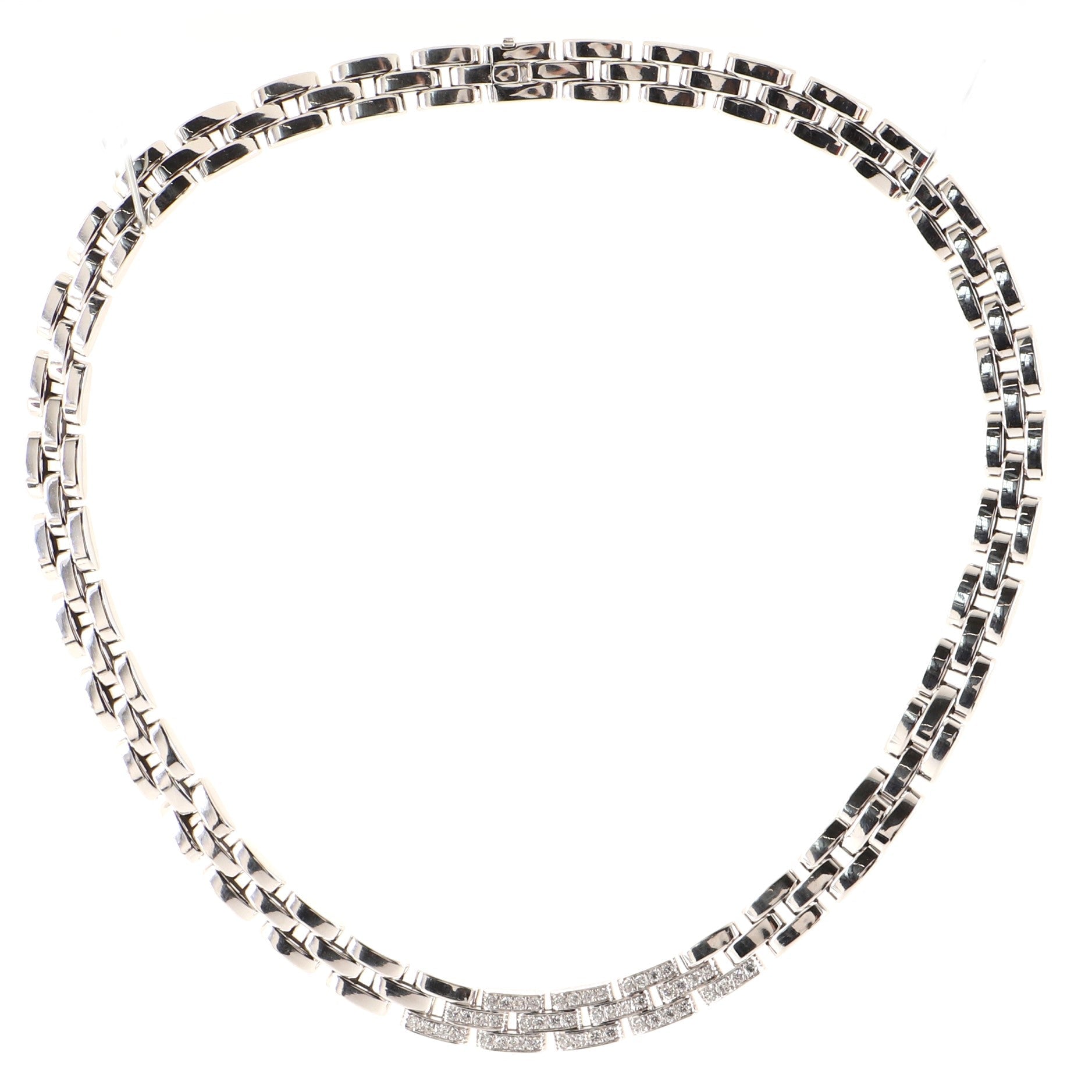 Maillon Panthere Necklace 18K White Gold with Diamonds