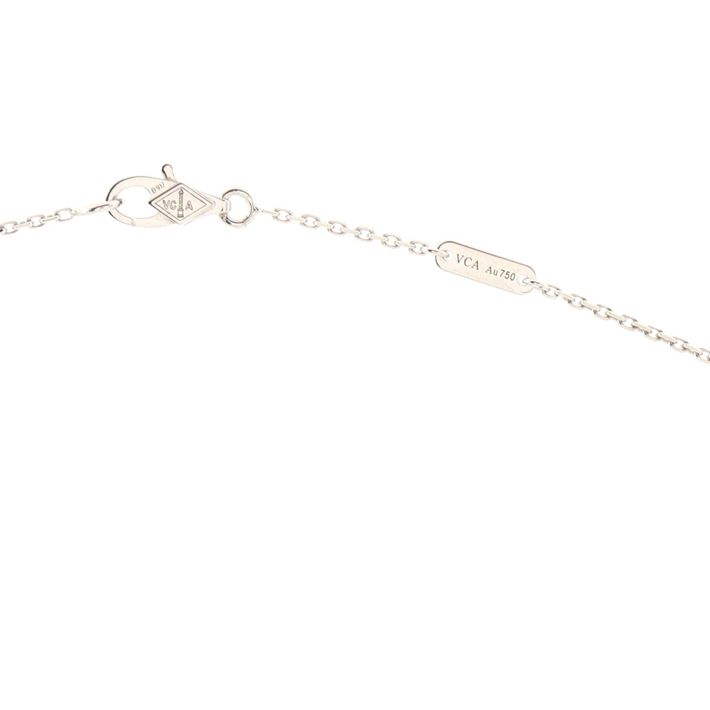 Sweet Alhambra Pendant Necklace 18K White Gold with Diamonds