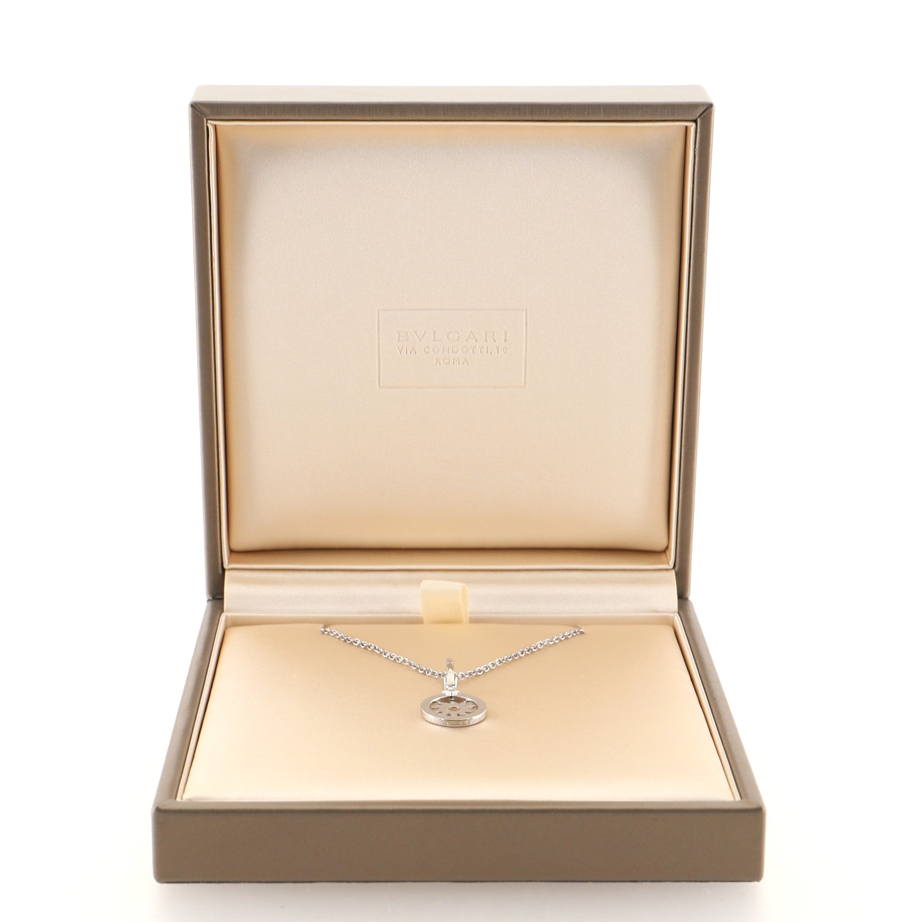 Tondo Sun Pendant Necklace 18K White Gold
