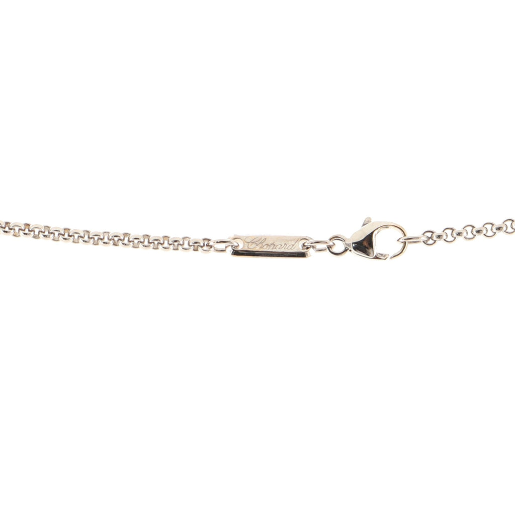 Happy Diamond Heart Pendant Necklace 18K White Gold with Floating Diamond