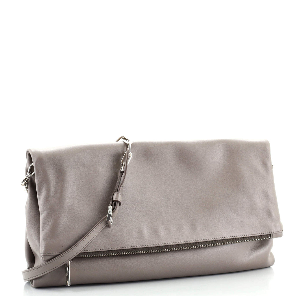 Fold Over Chain Clutch Soft Calfskin Medium