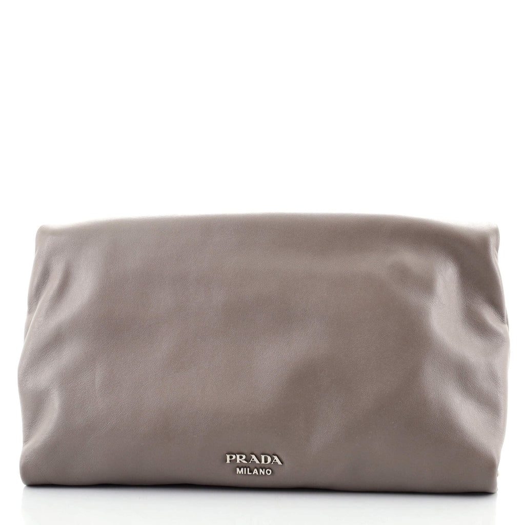 Fold Over Chain Clutch Soft Calfskin Medium