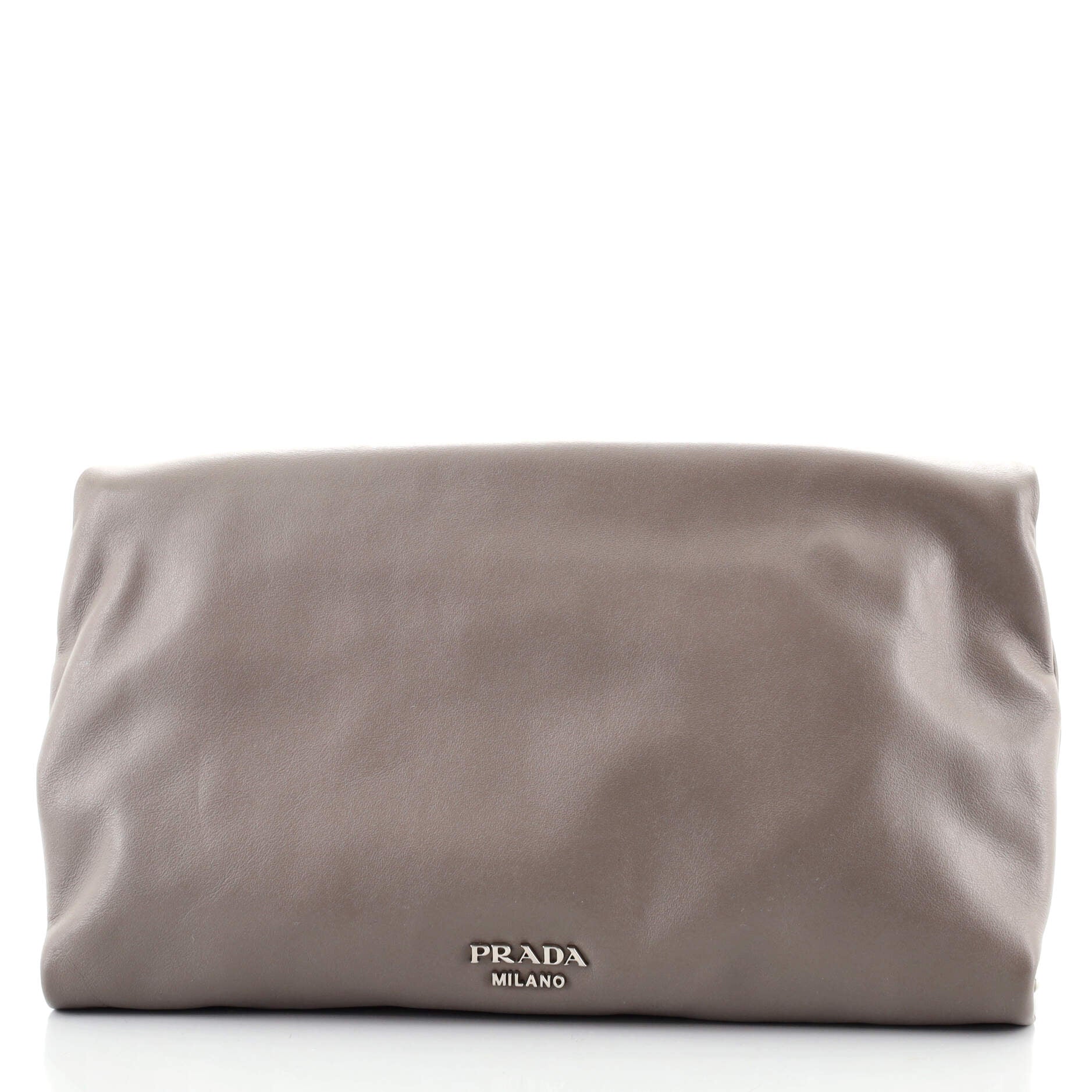 Fold Over Chain Clutch Soft Calfskin Medium