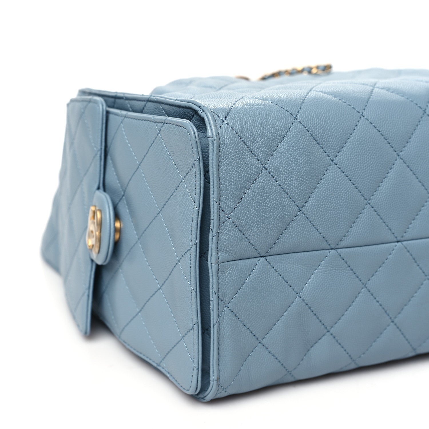 Caviar Quilted Medium Chanel 25 Handbag Blue