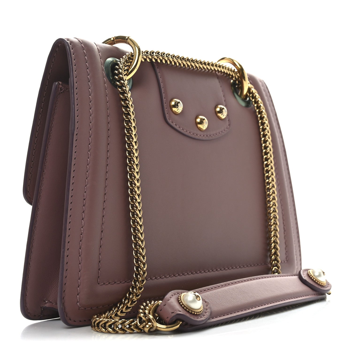 DOLCE GABBANA Smooth Calfskin Small DG Amore Envelope Bag Pink