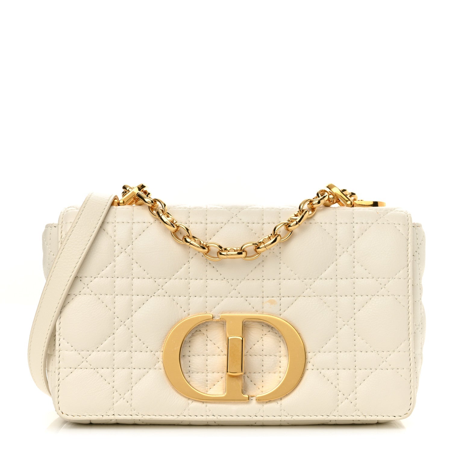 Lambskin Cannage Small Caro Bag Ivory