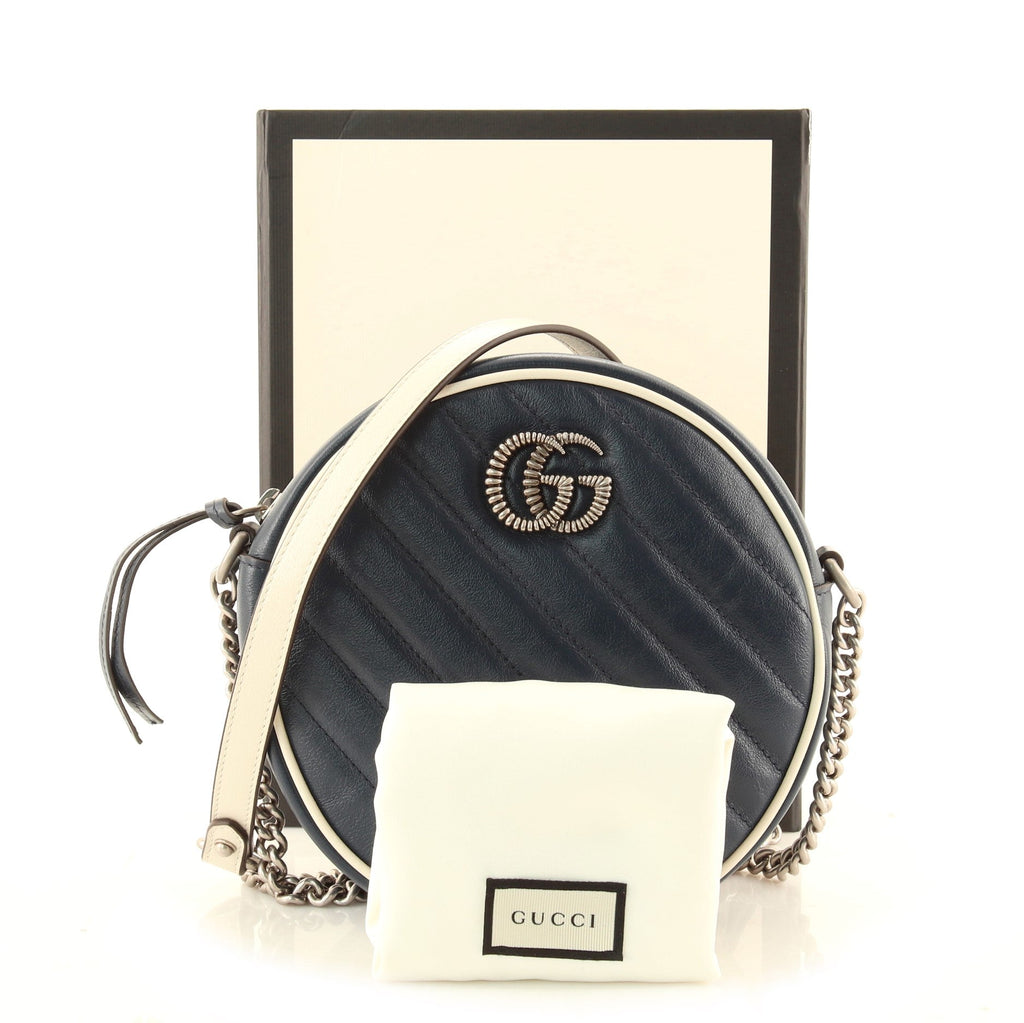 GG Marmont Round Shoulder Bag Matelasse Leather Mini