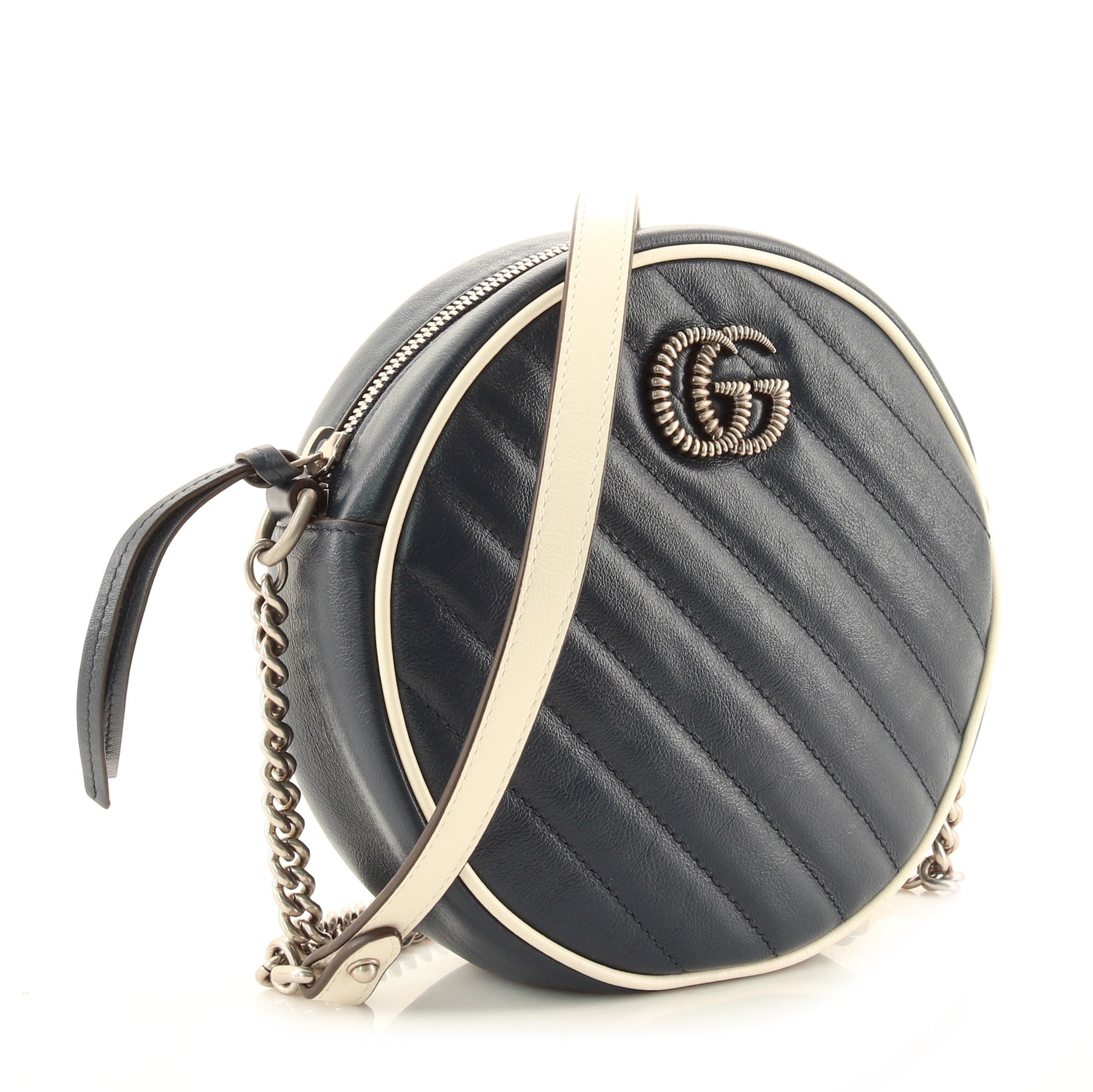 GG Marmont Round Shoulder Bag Matelasse Leather Mini