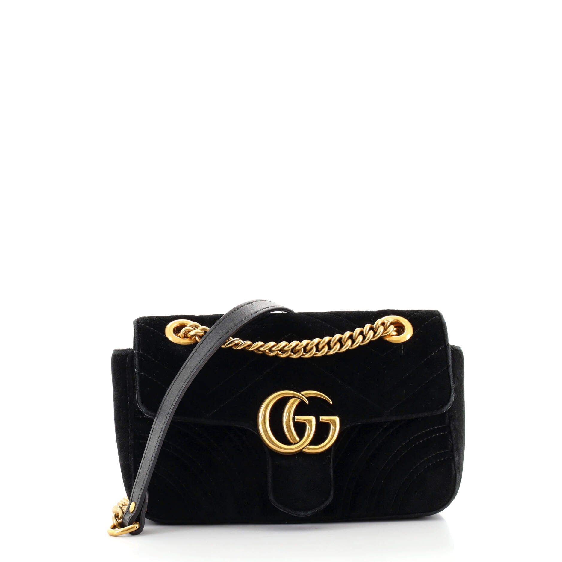 GG Marmont Flap Bag Matelasse Velvet Mini