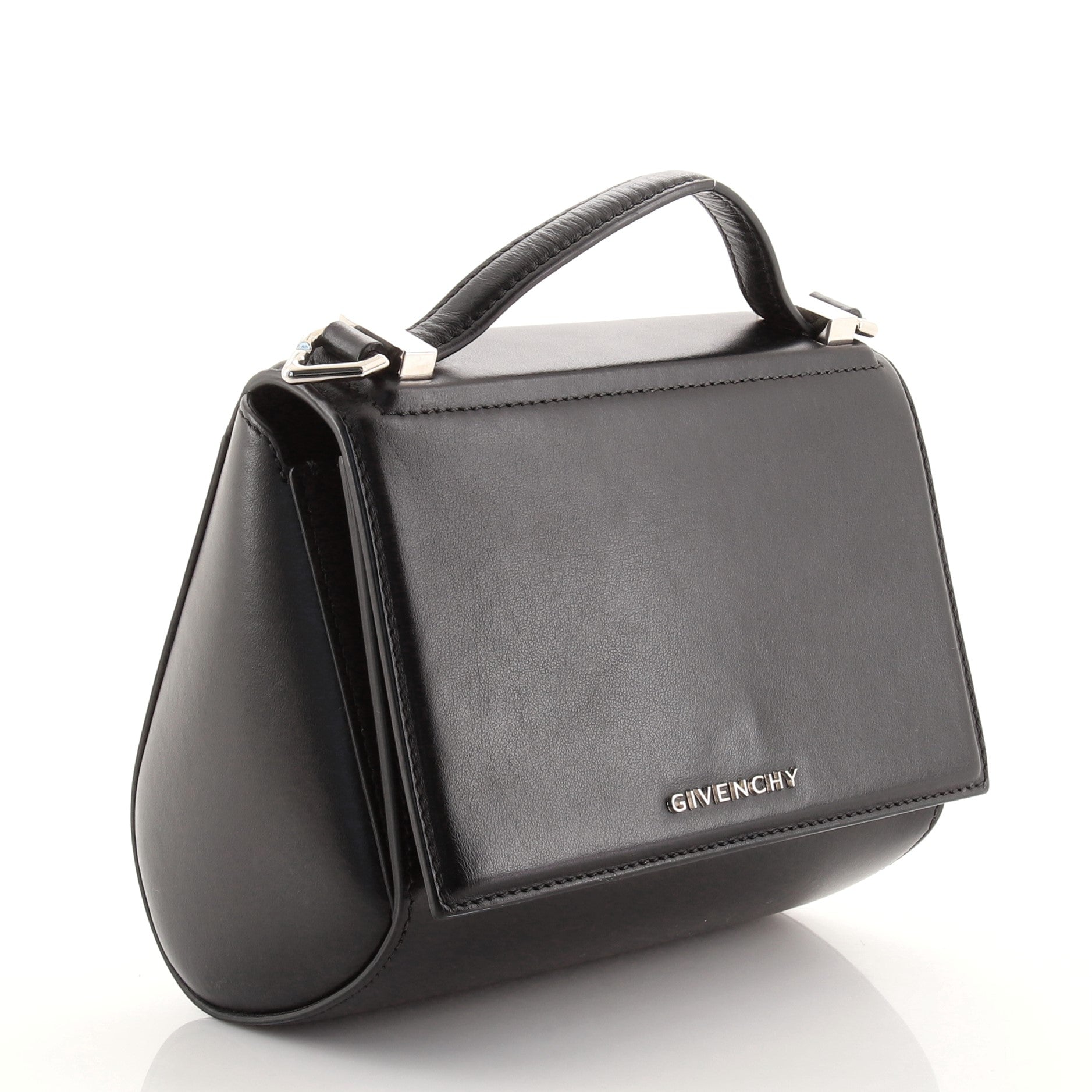 Logo Strap Pandora Box Bag Leather Mini