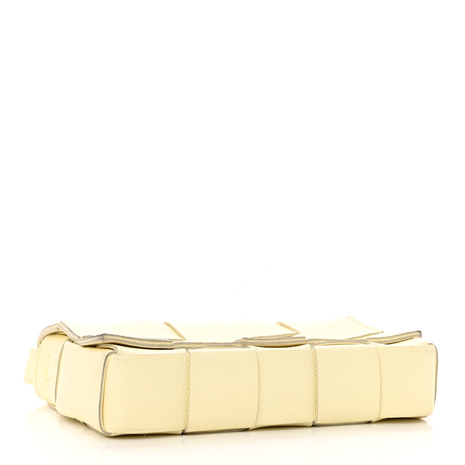 Grained Calfskin Maxi Intrecciato Cassette Crossbody Bag Ice Cream