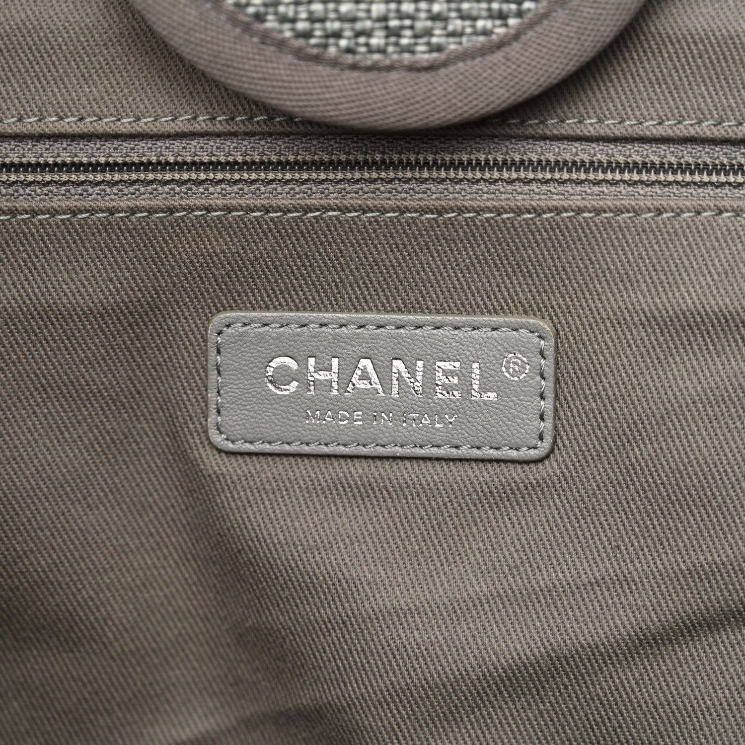 Woven Straw Raffia Large Deauville Tote Grey