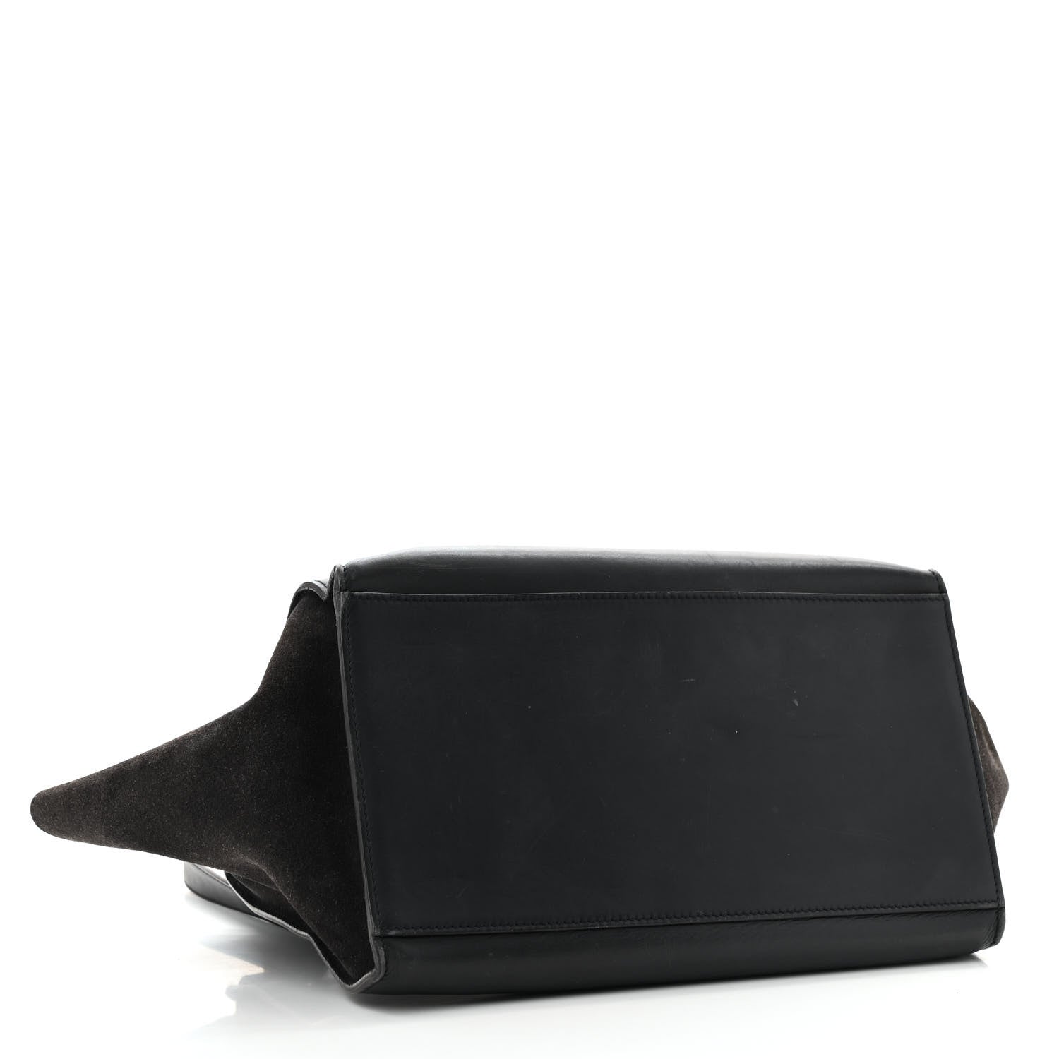 Smooth Calfskin Suede Medium Trapeze Blue Black