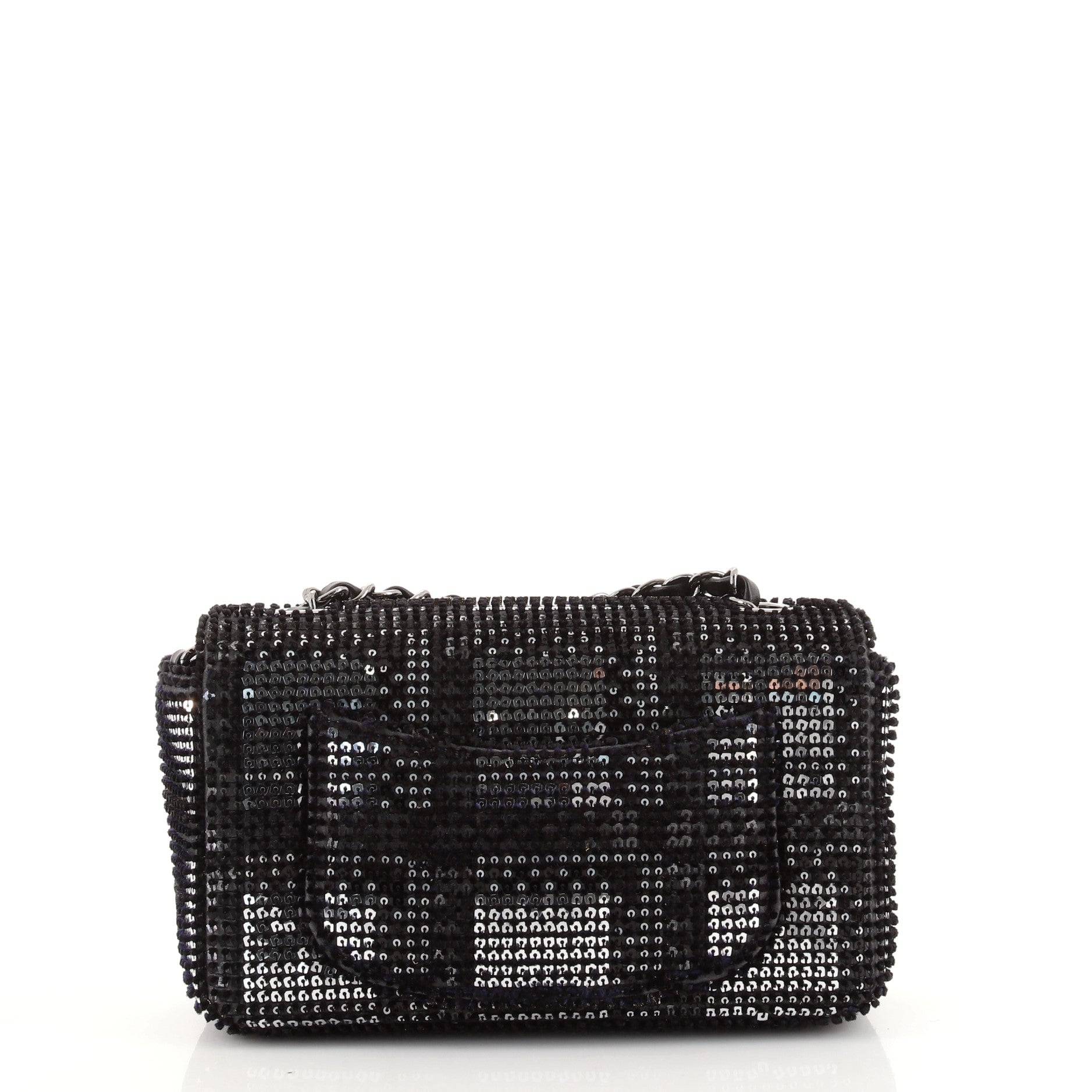 Classic Single Flap Bag Sequin Embellished Lambskin Mini