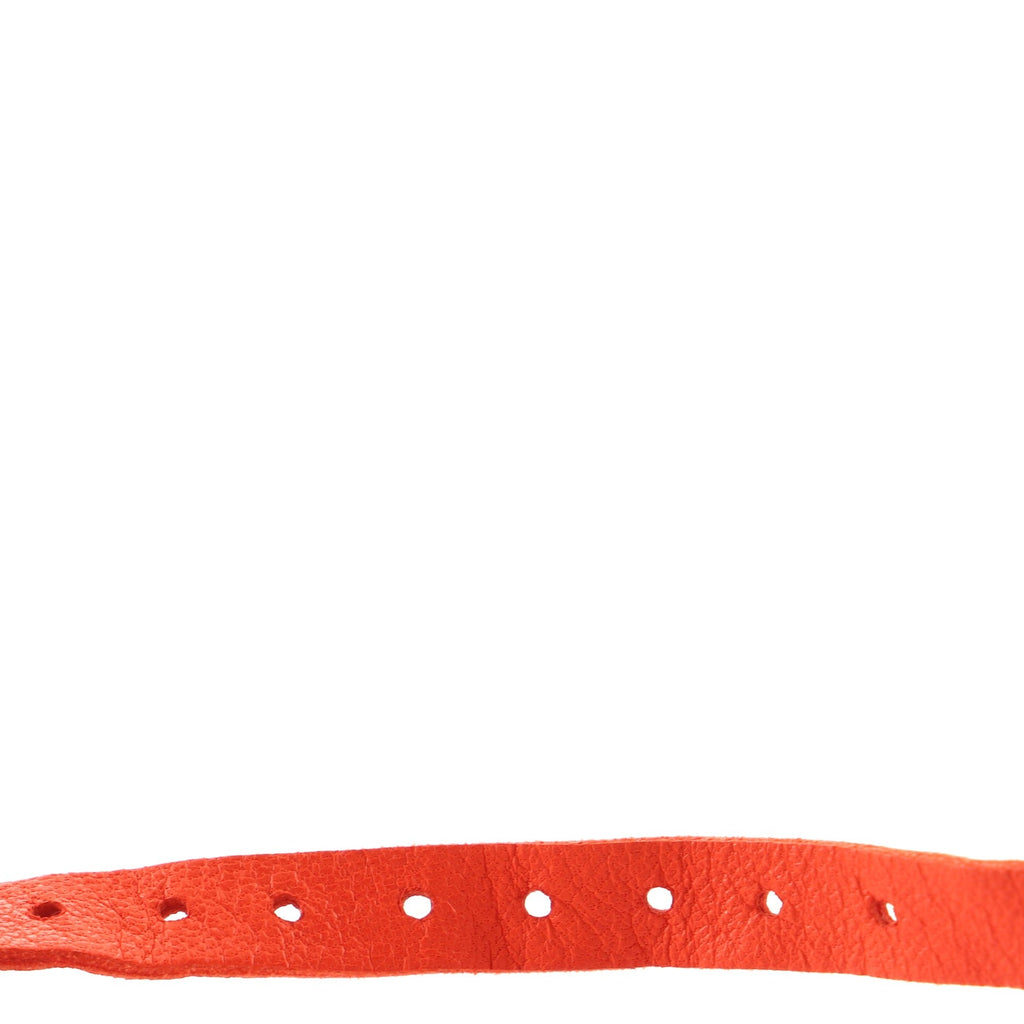 Logo Pins Choker Necklace Leather with Metal