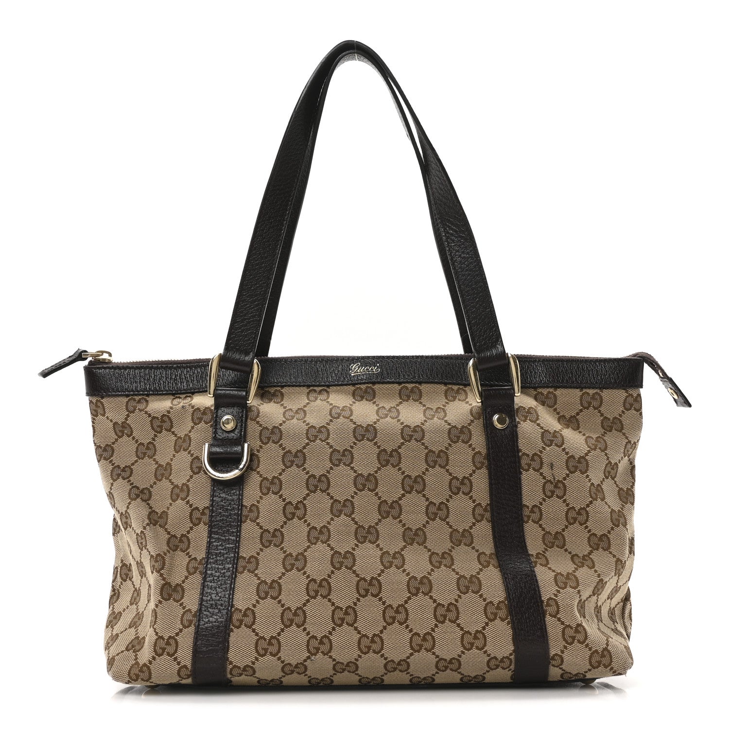 Monogram Medium Abbey Tote Dark Brown