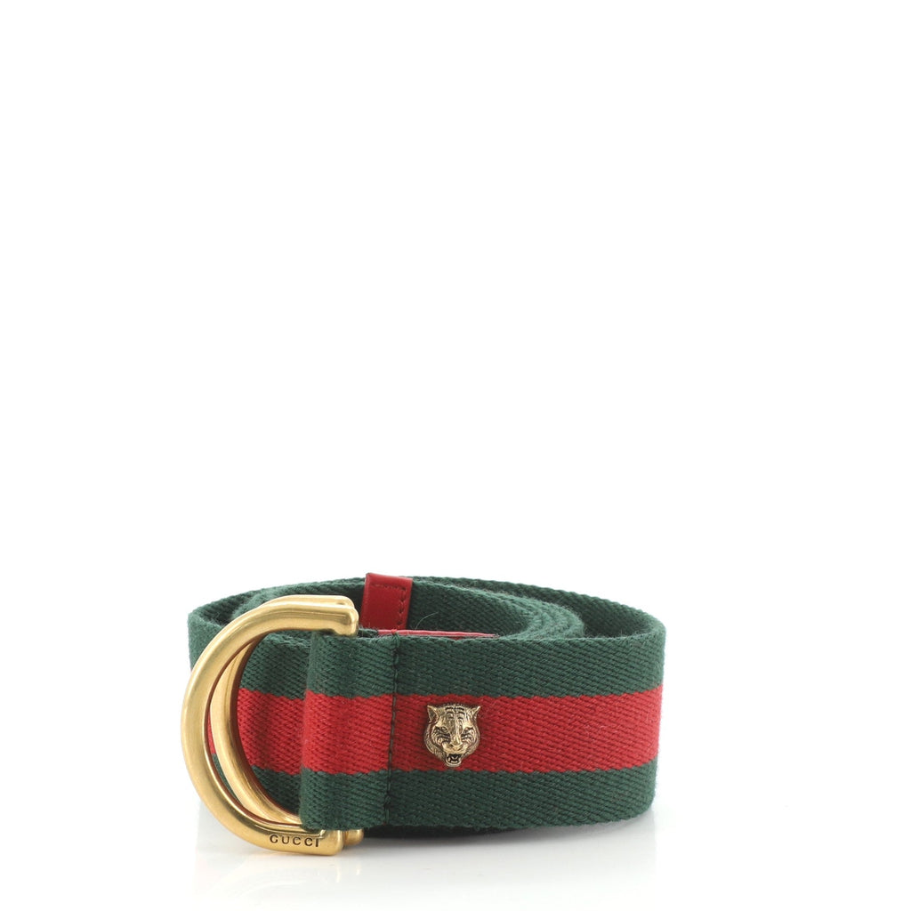 Feline Head Web Belt Canvas Wide 90