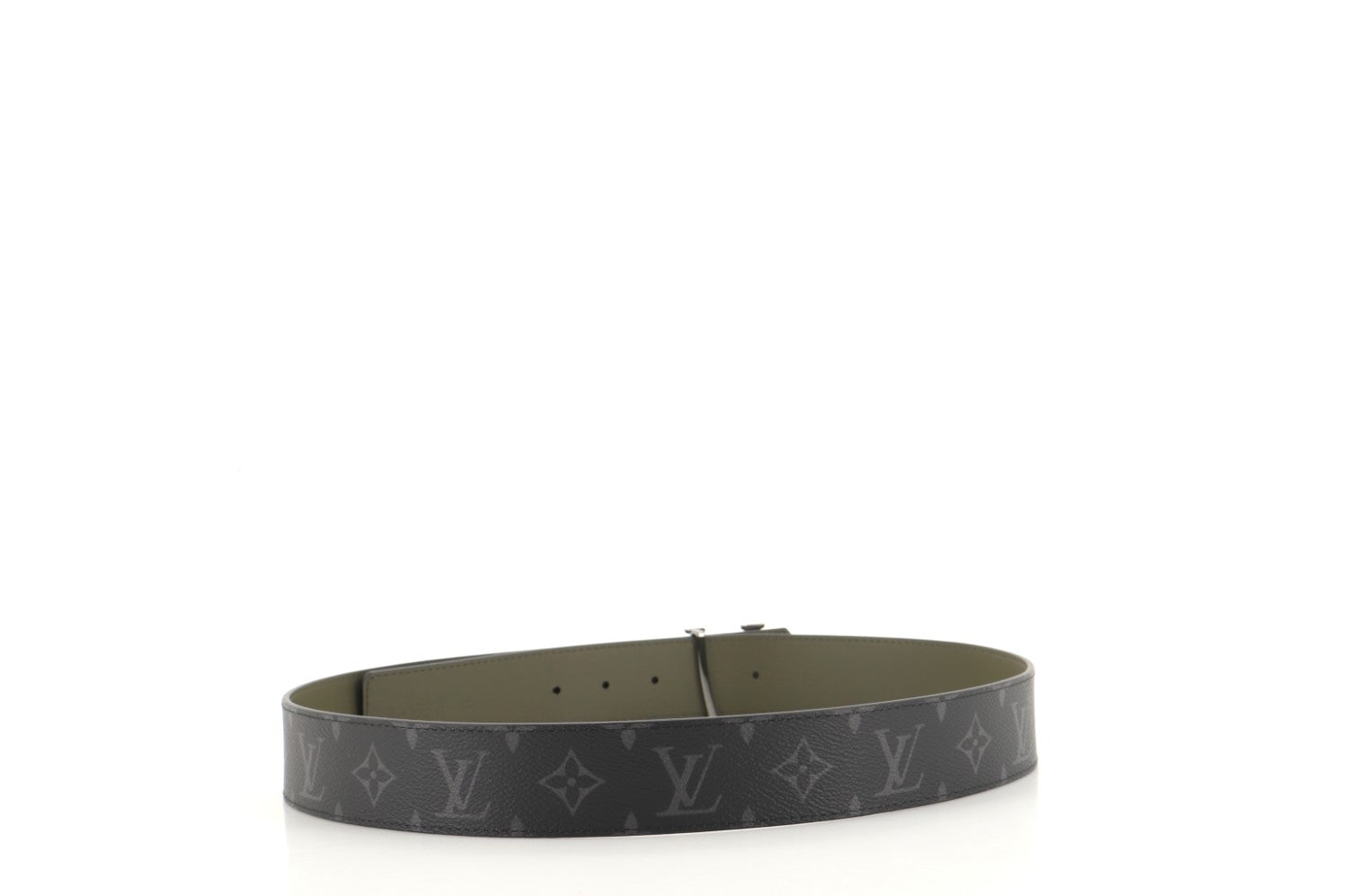 LV Line Reversible Belt Monogram Eclipse Canvas and Leather Wide 95