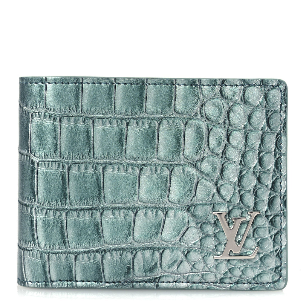 Crocodile Multiple Wallet Blue Pool