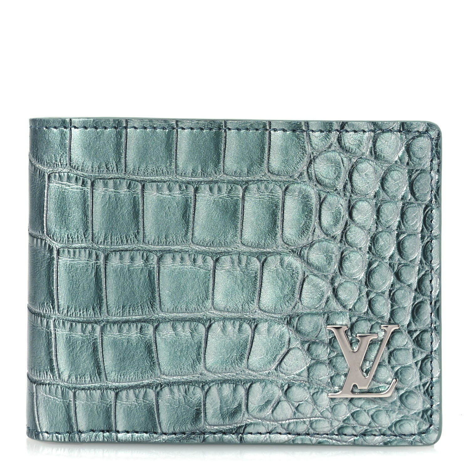 Crocodile Multiple Wallet Blue Pool