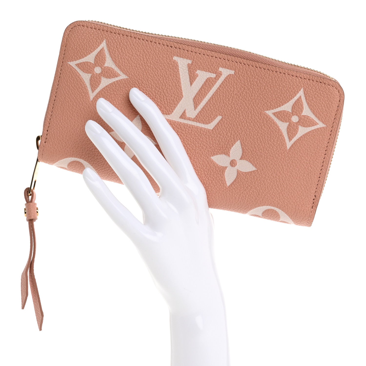 Empreinte Monogram Giant Zippy Wallet Rose Trianon Creme