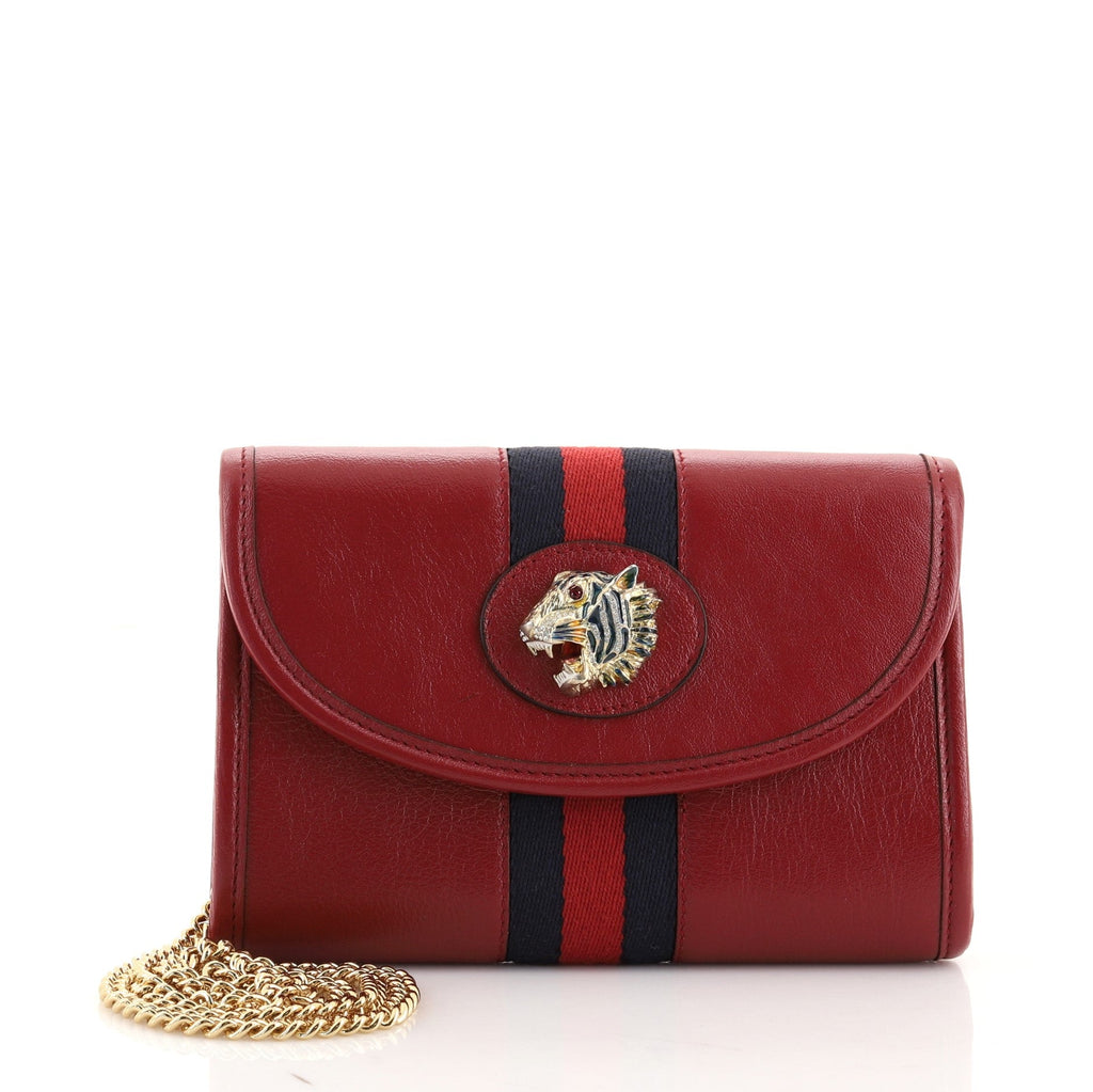Rajah Web Chain Shoulder Bag Leather Mini