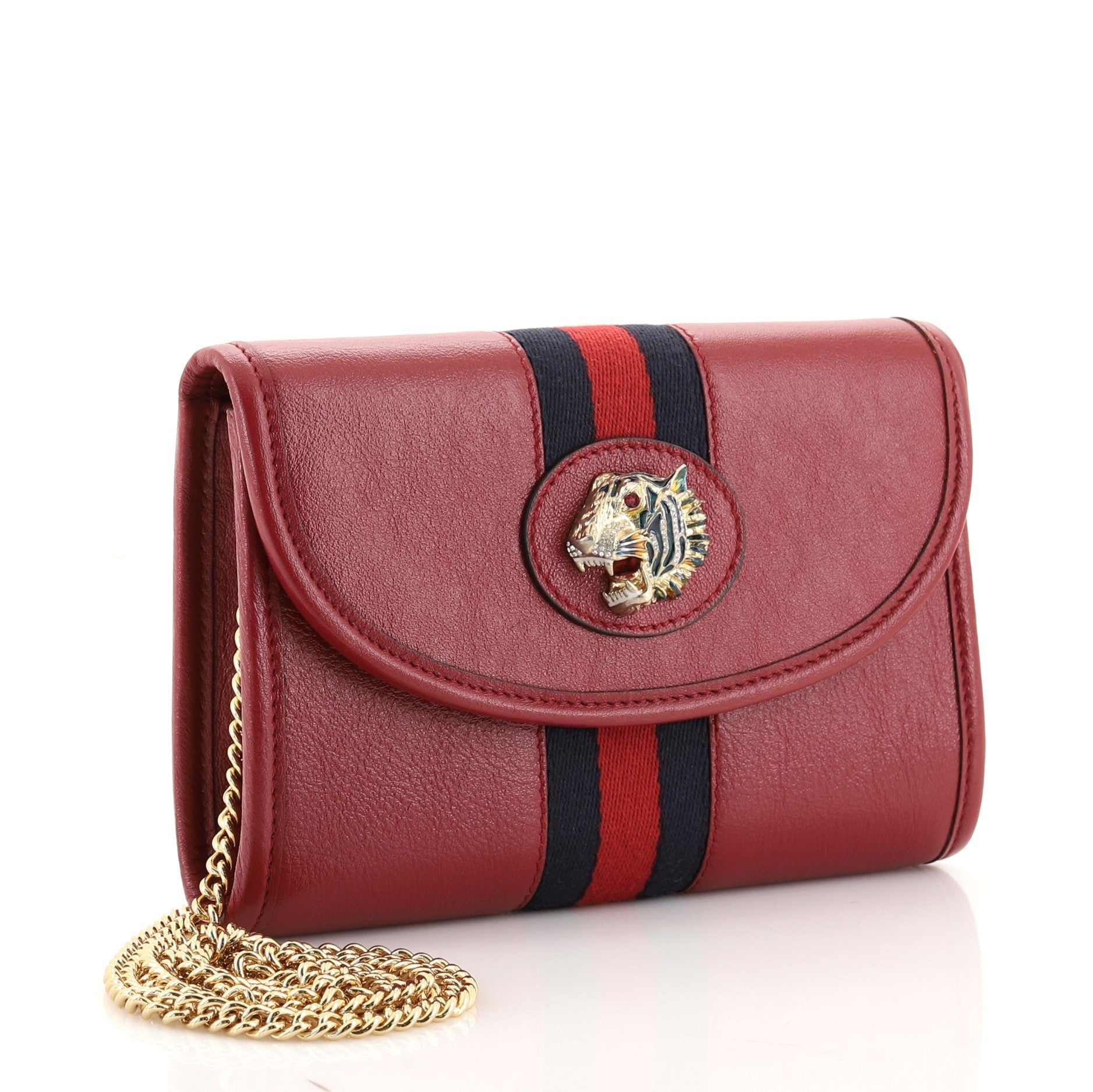 Rajah Web Chain Shoulder Bag Leather Mini