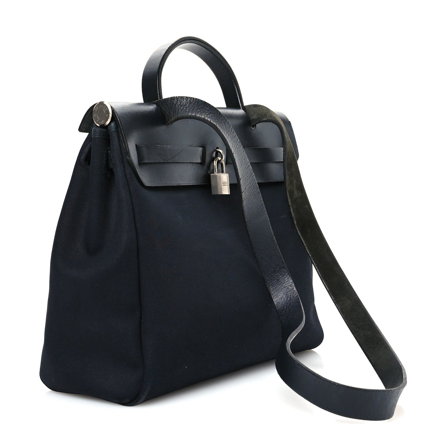Toile Vache Calfskin Herbag 30 PM Black