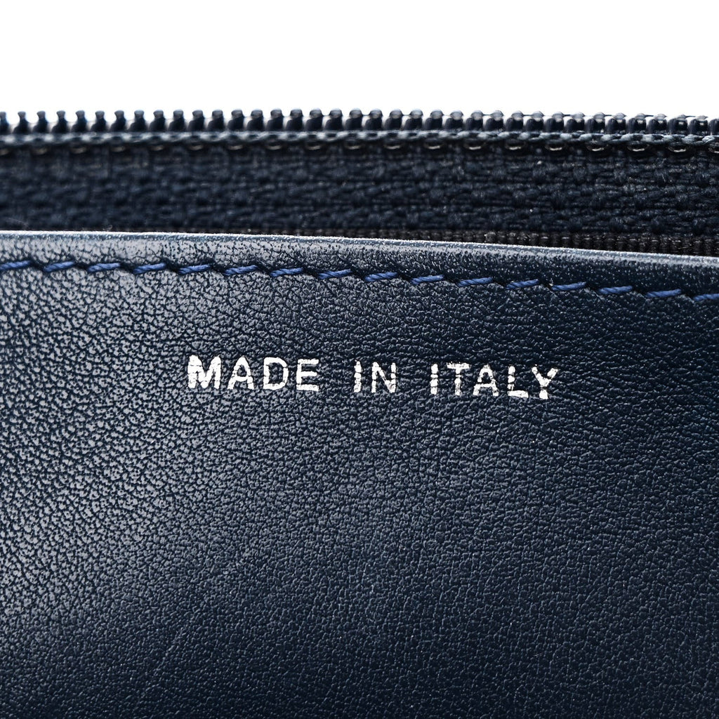 Patent Quilted Wallet On Chain WOC Blue