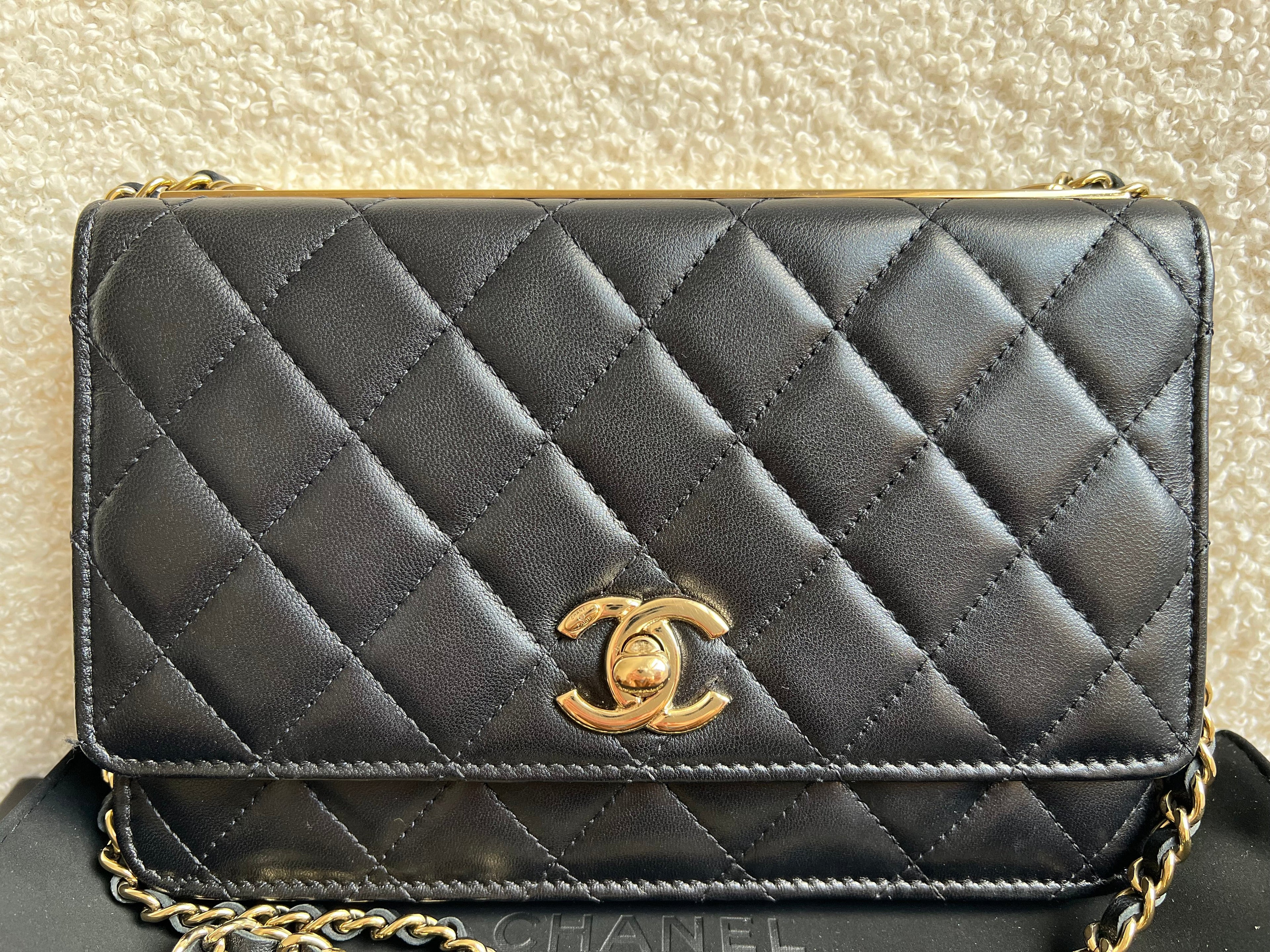 Chanel Trendy Wallet on Chain in Black Lambskin Gold Hardware (RRP £3,570)