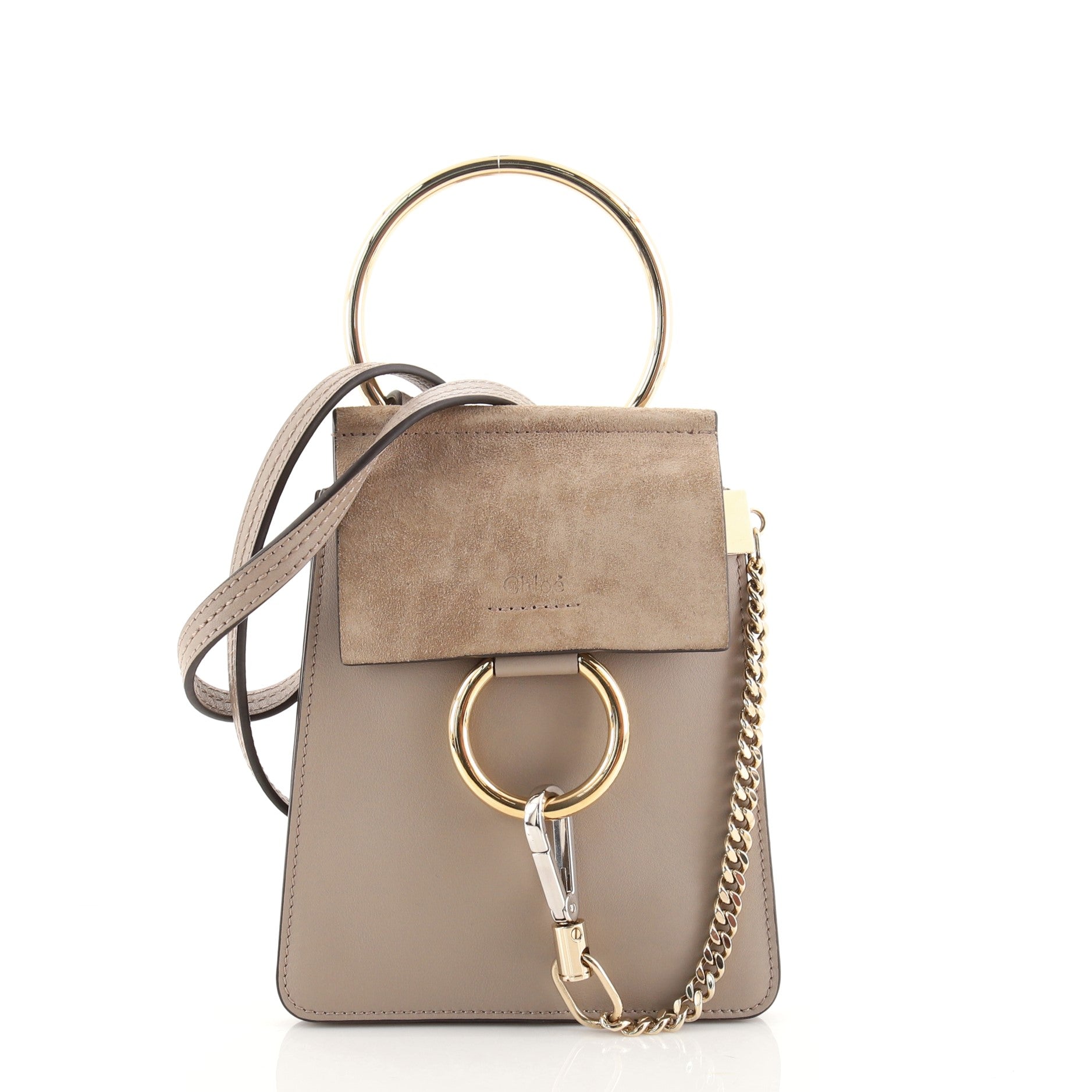 Faye Bracelet Crossbody Bag Leather and Suede Mini