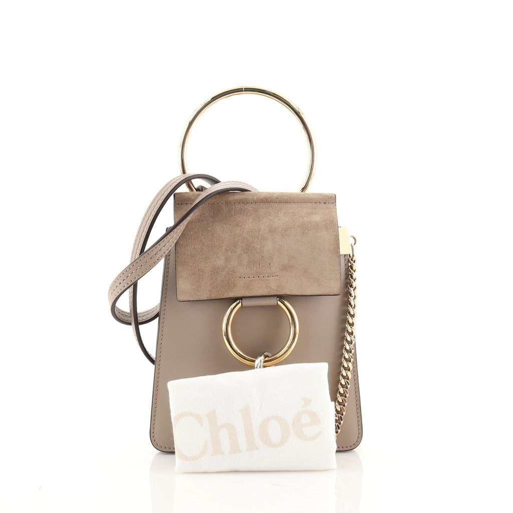 Faye Bracelet Crossbody Bag Leather and Suede Mini