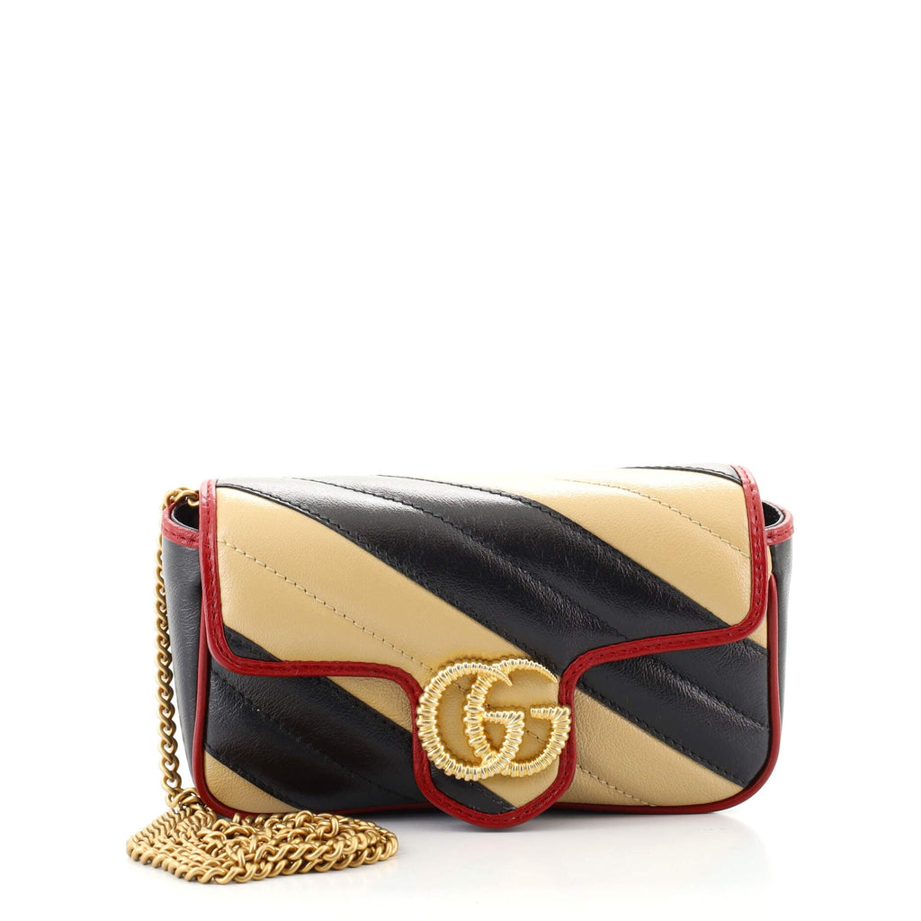 GG Marmont Flap Bag Diagonal Quilted Leather Super Mini