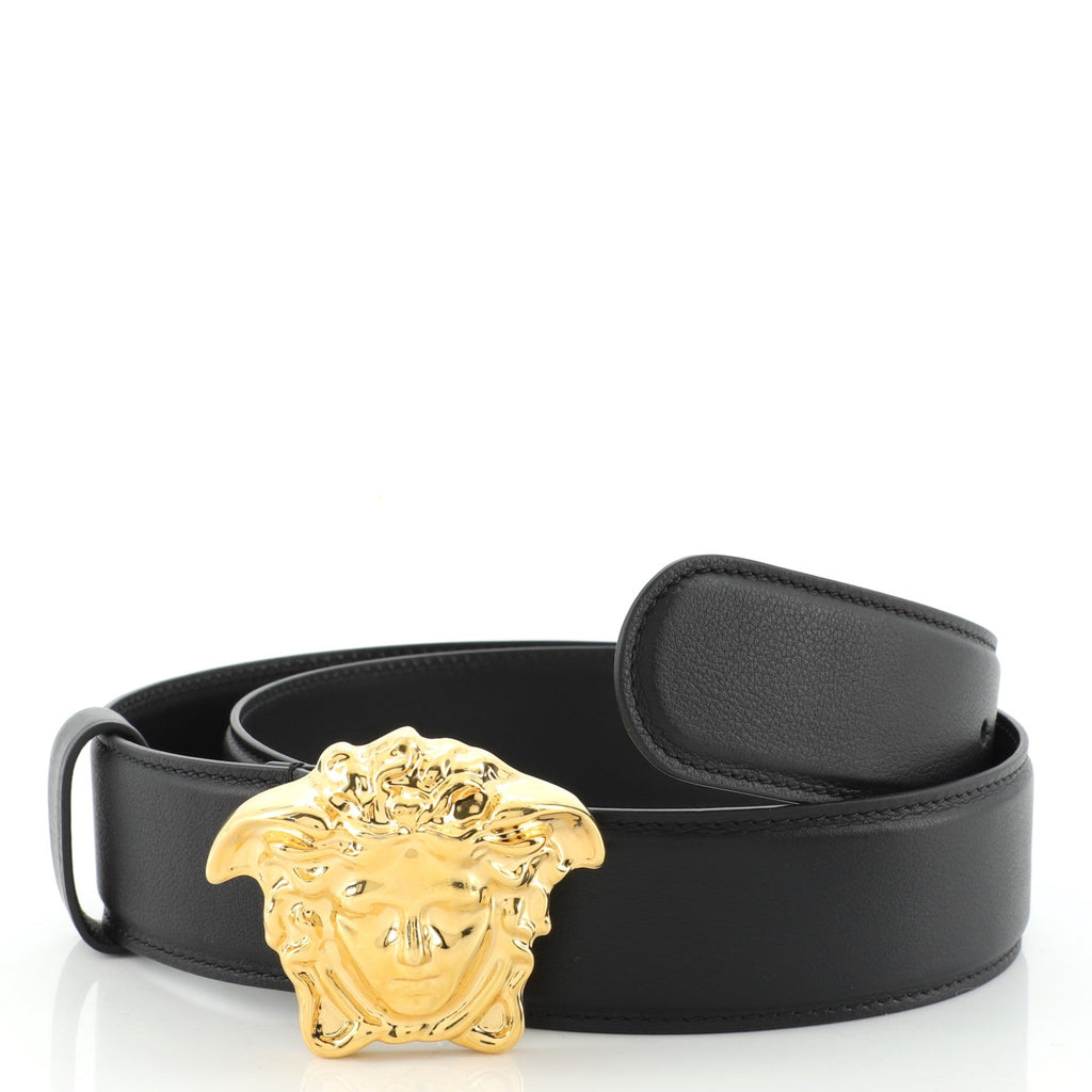 Medusa Buckle Belt Leather Wide 85