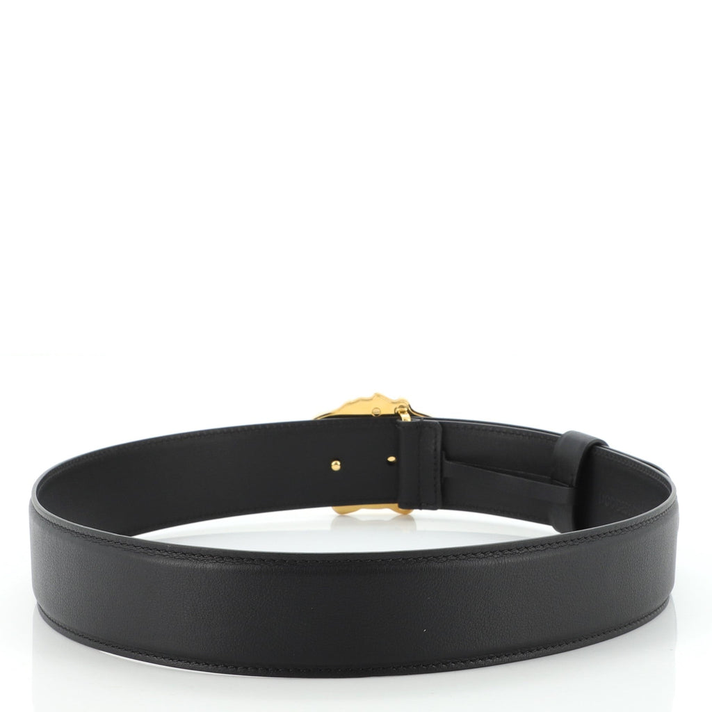 Medusa Buckle Belt Leather Wide 85