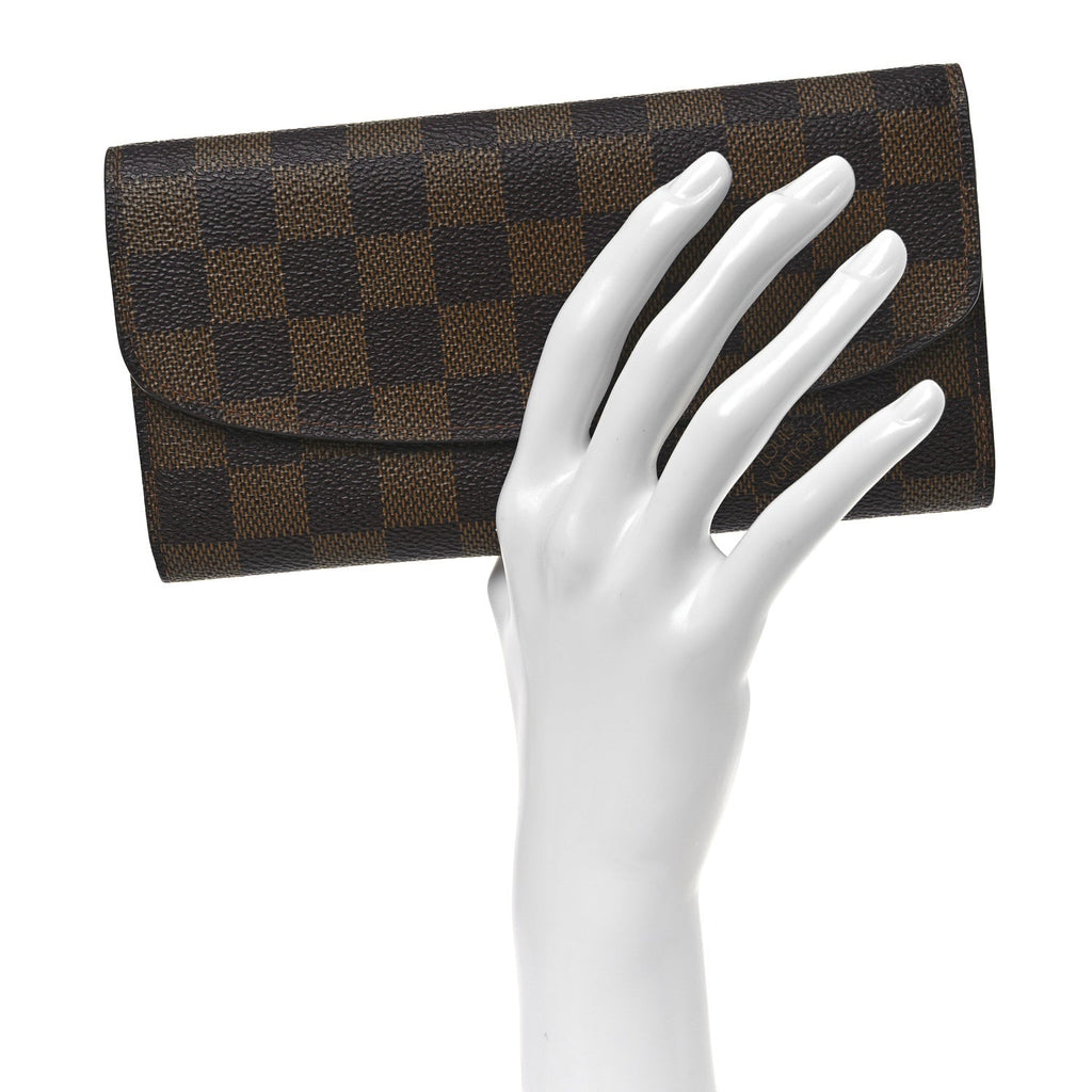 Damier Ebene Emilie Wallet Red