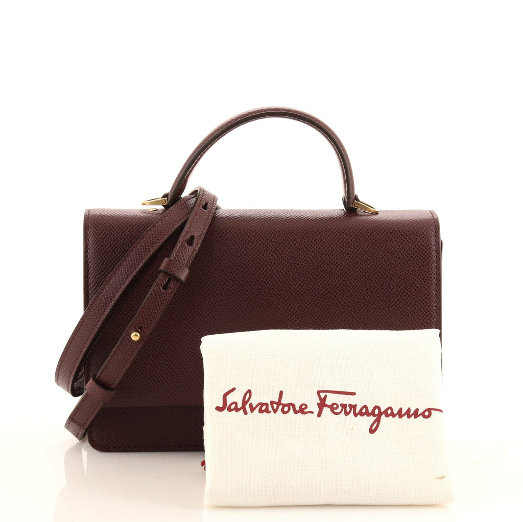 Gancini Top Handle Crossbody Bag Leather Mini