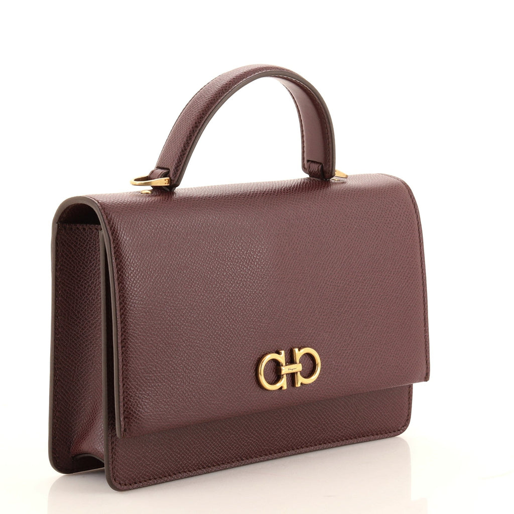 Gancini Top Handle Crossbody Bag Leather Mini
